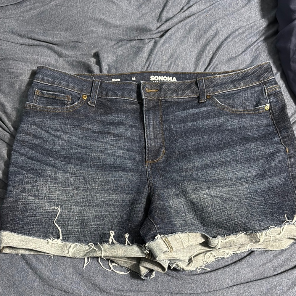 Sonoma Blue Jean Shorts Distressed Cut-Offs